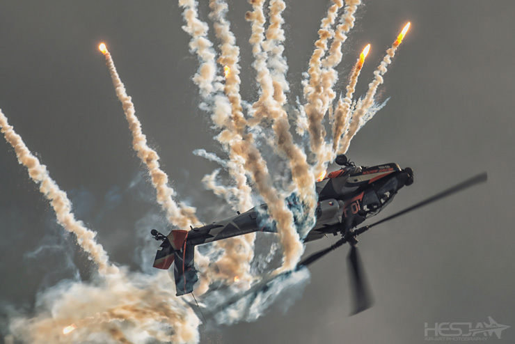 Dutch AH-64 Helicopter, and its salvo of flares in the central area of the generally accessible area. Aug. 24th 2013, 3.07 PM